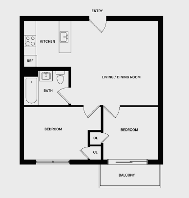 2 Bed 1 Bath