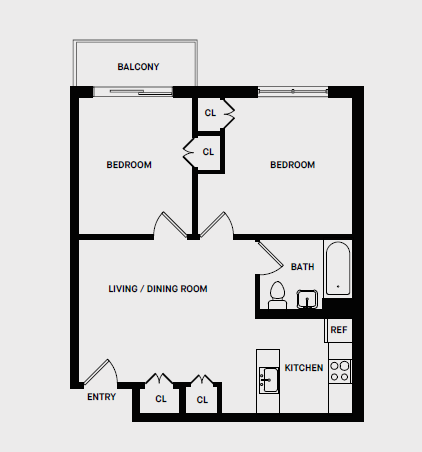 2 Bed 1 Bath