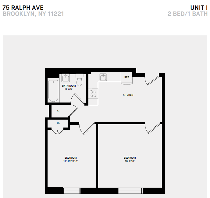 I Line 2 Bed 1 Bath