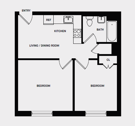 J Line 2 Bed 1 Bath