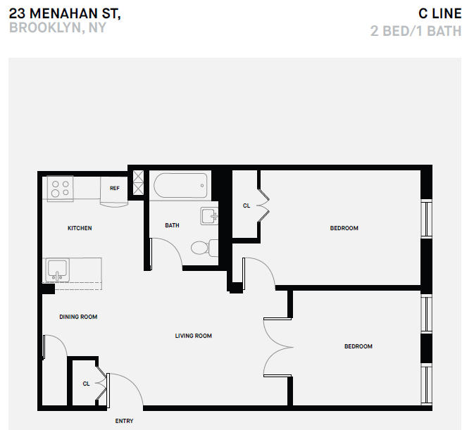 C Line 2 Bed 1 Bath