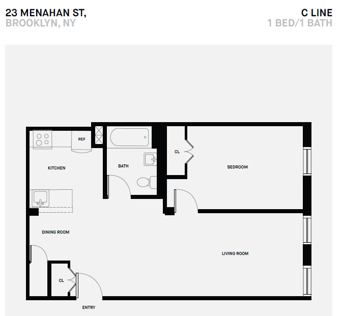 C Line 1 Bed 1 Bath