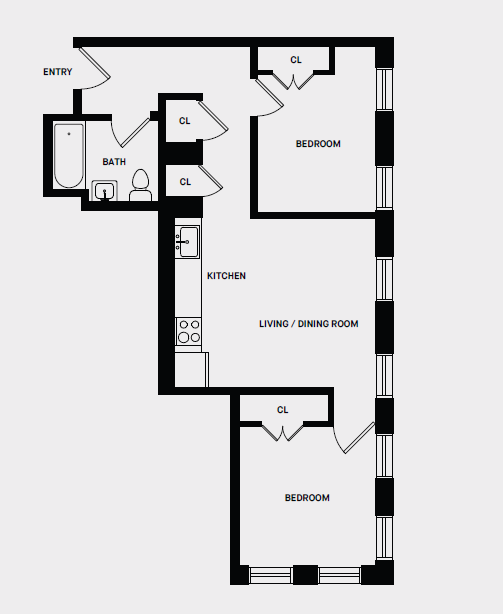 F Line 2 Bed 1 Bath