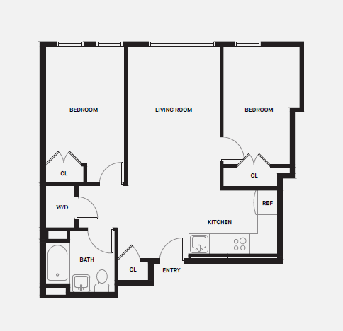 G Line 2 Bed 1 Bath