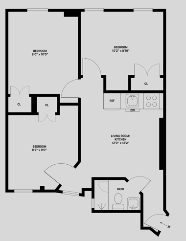 F Line 3 Bed 1 Bath
