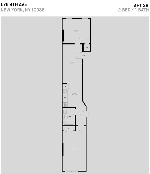 B Line 2 Bed 1 Bath