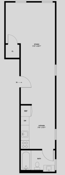 A Line 0 Bed 1 Bath