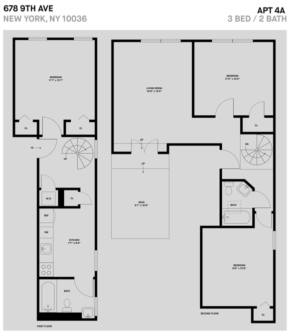A Line 3 Bed 2 Bath