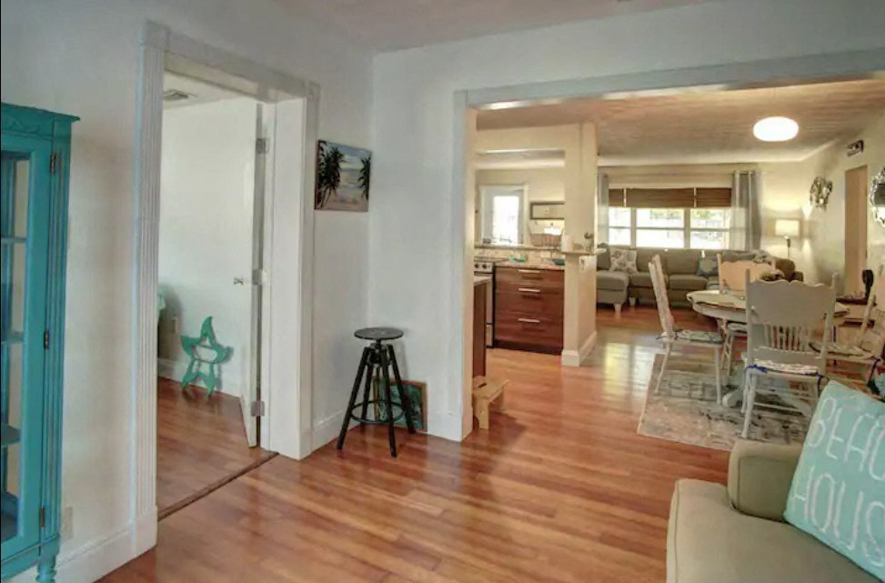 a view of the living room and dining room from the kitchen