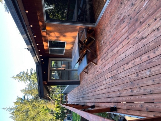 a modern house made of wood and glass