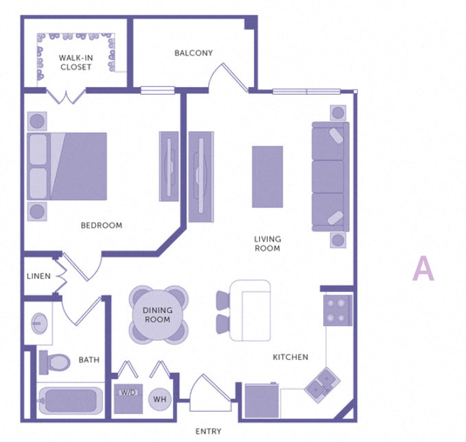1 Bedroom 1 Bath Plan A at City View, Orlando