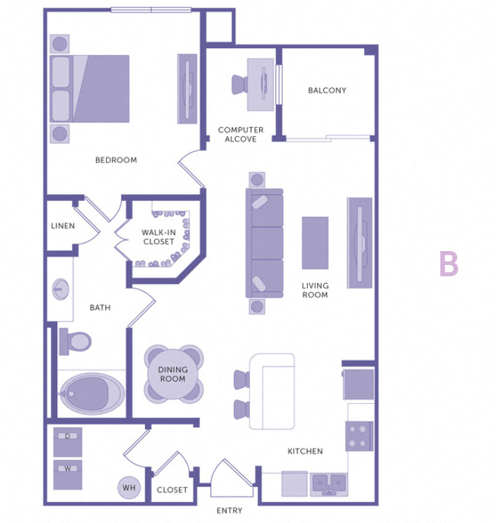 1 Bedroom 1 Bath Plan B at City View, Florida