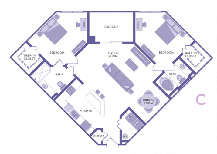 2 Bedroom Floor Plan at City View, Florida