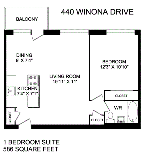 440 Winona Drive Studio-2 Beds Apartment for Rent - Photo Gallery 3