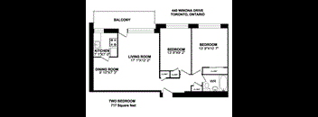 2 Bedroom, 1 Bathroom