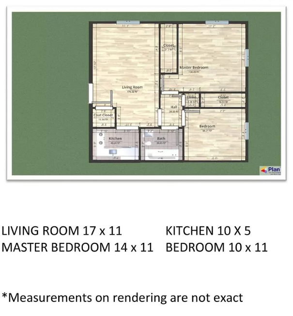 a floor plan of a bedroom house with a bathroom and a living room
