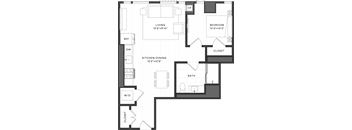 a floor plan of a bedroom apartment