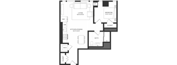 a floor plan of a bedroom apartment