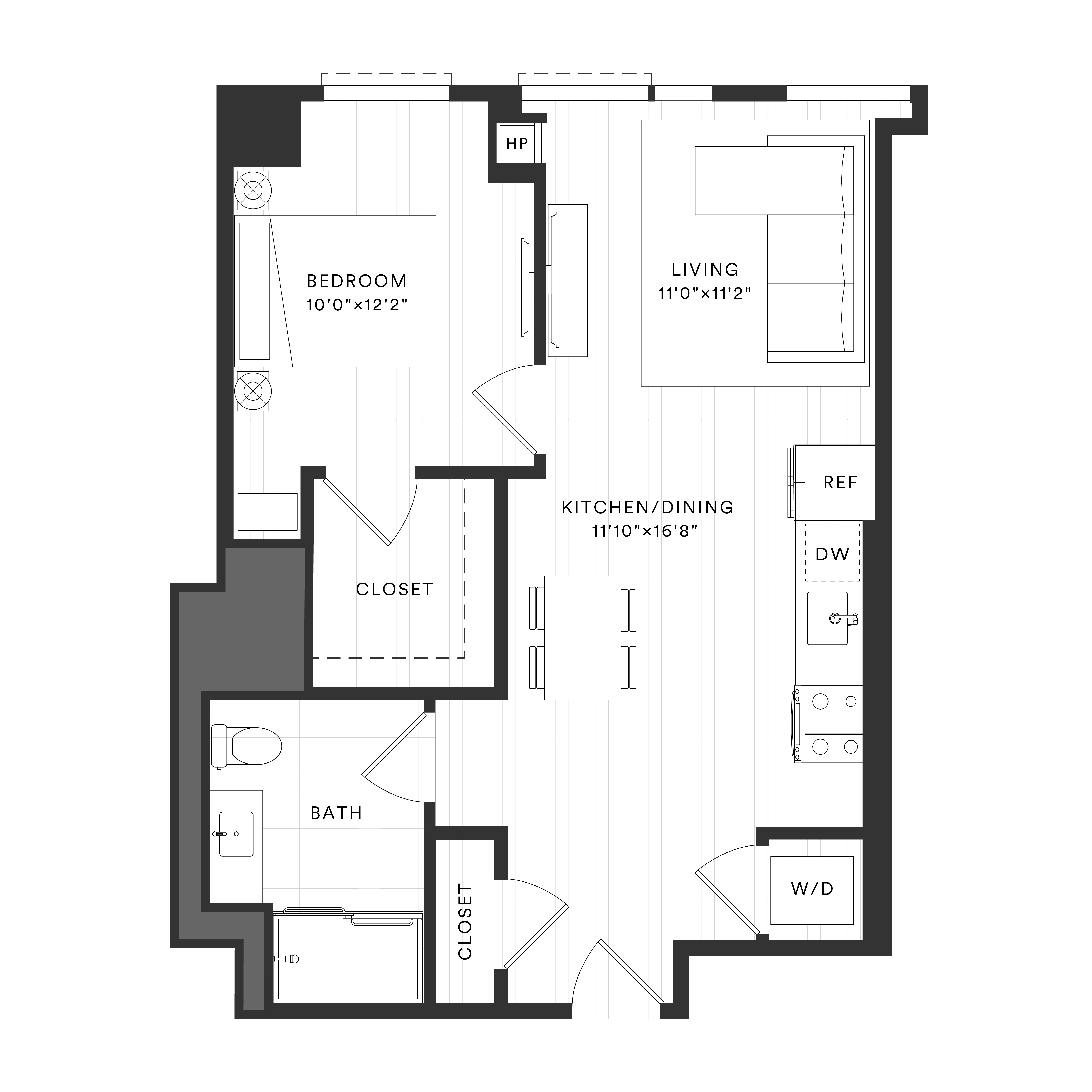 1 Bed/1 Bath-1JR