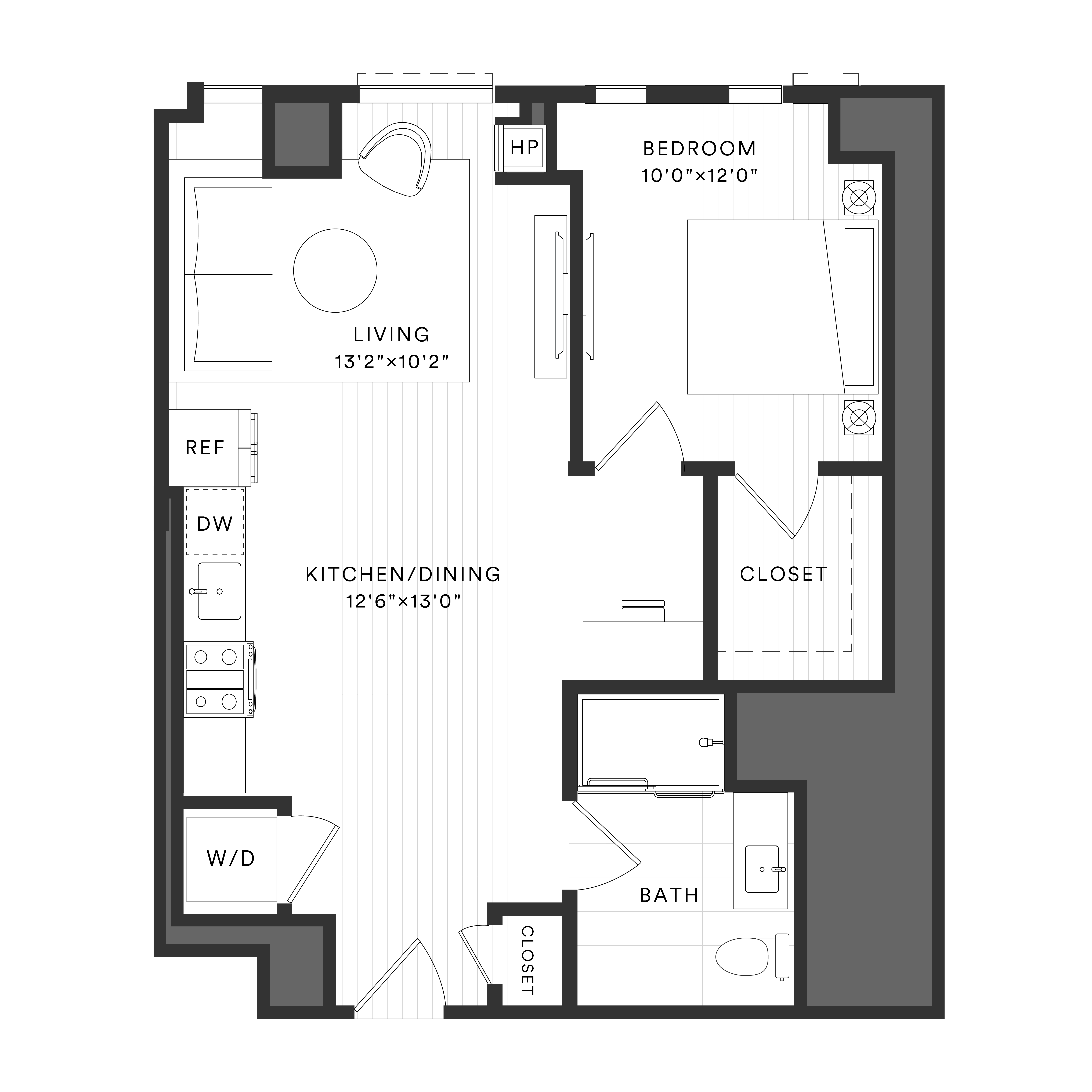 1 Bed/1 Bath-1B-2