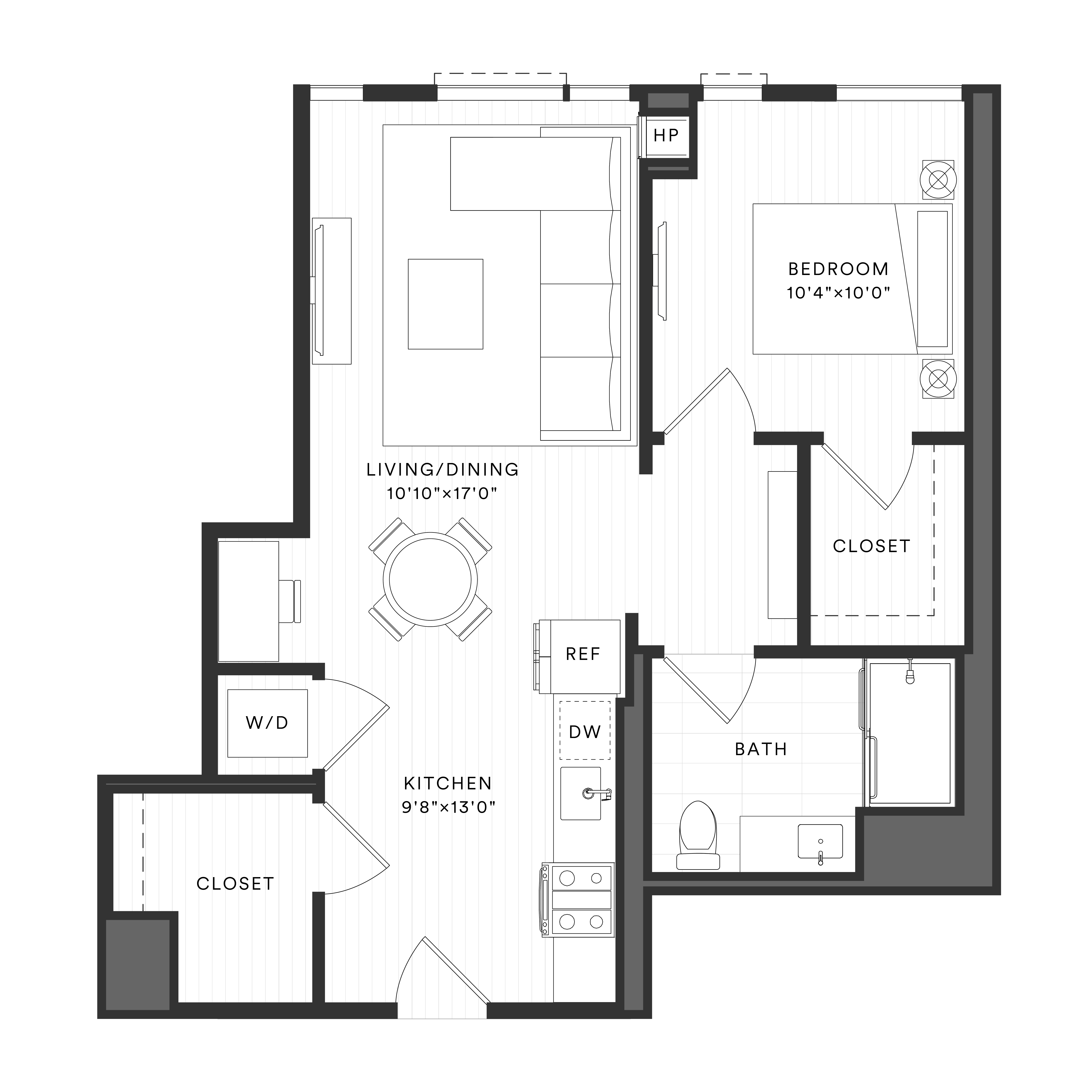 1 Bed/1 Bath-1E