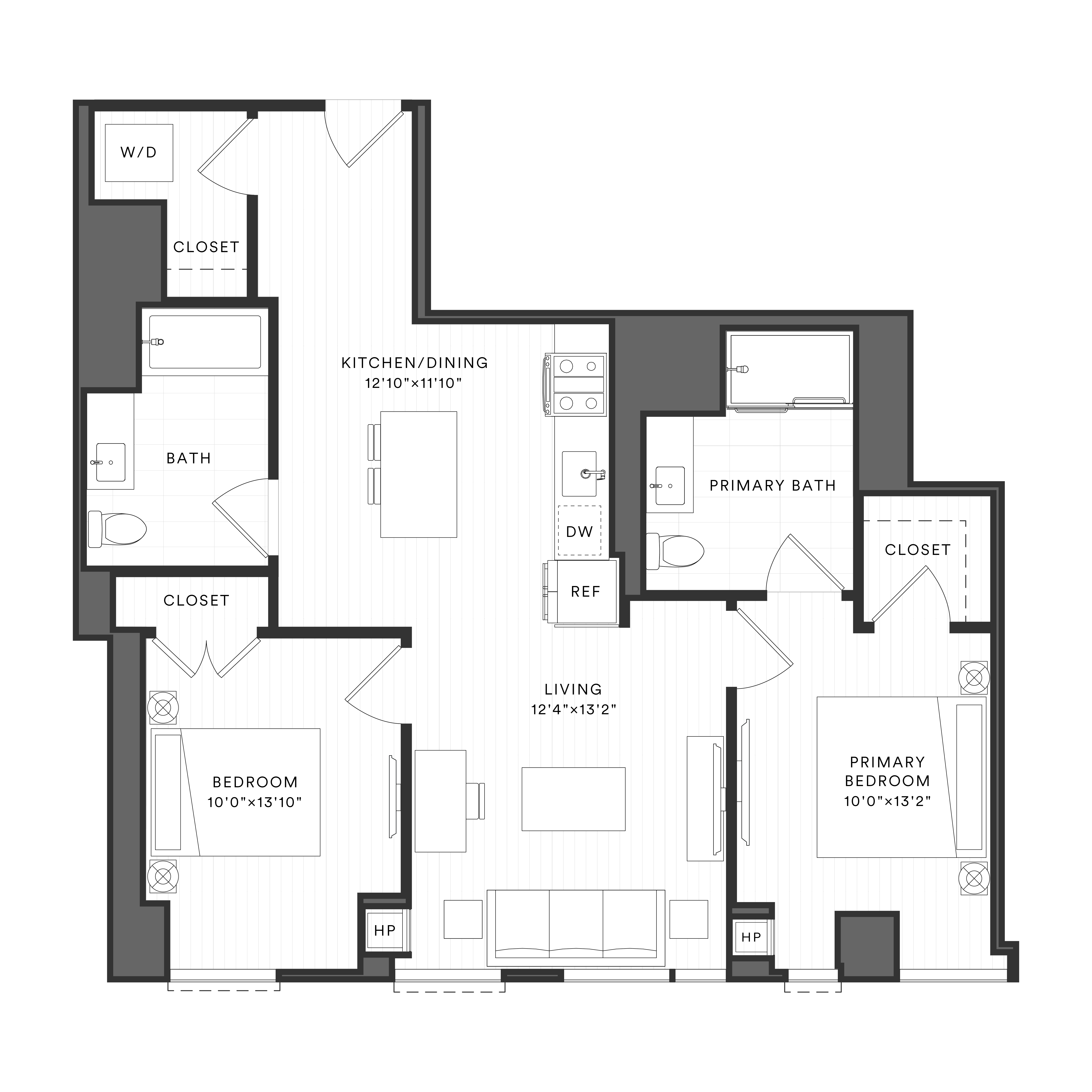 2 Bed/2 Bath-2A-1