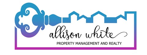 A logo for Alison White Property Management and Realty.