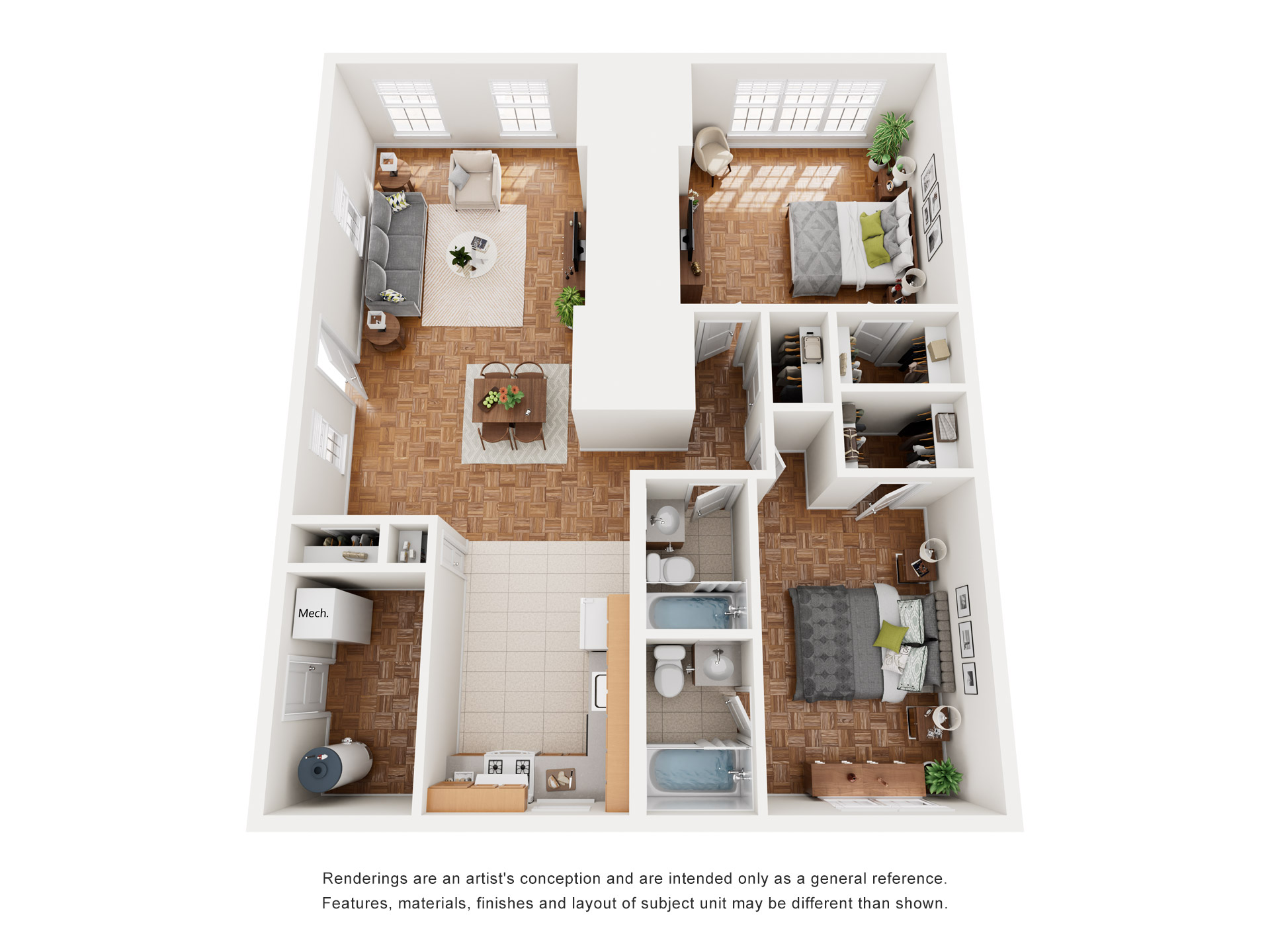 2x2 Bedroom