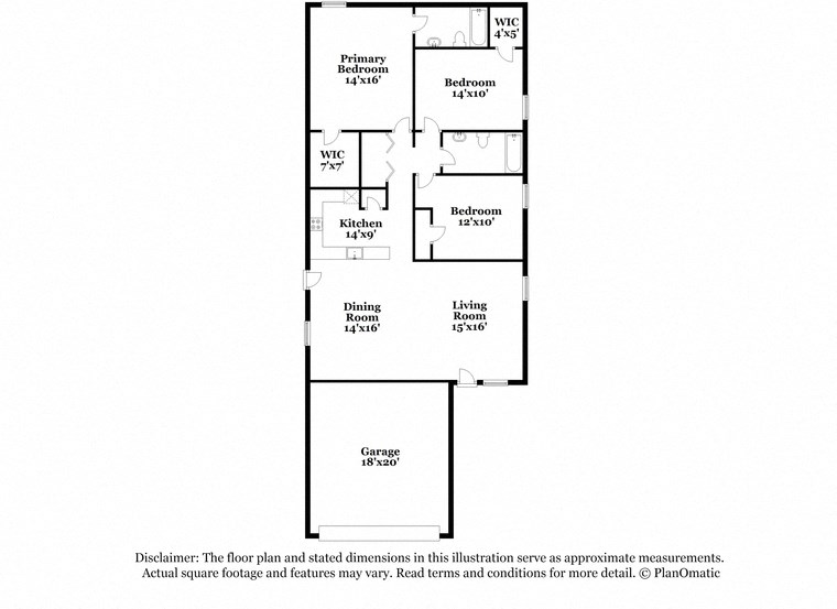 a floor plan for a house with bedrooms and a bathroom