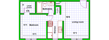 1 Bedroom, 1 Bath
