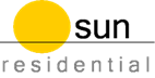 A yellow circle with the word residential below it.