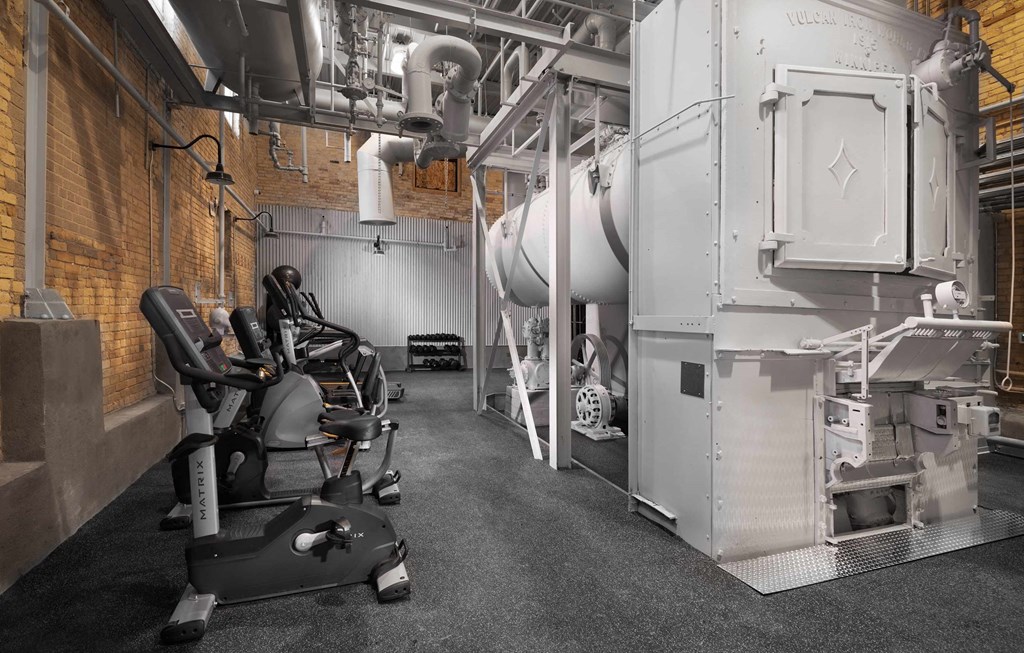 the gym is equipped with state of the art machines