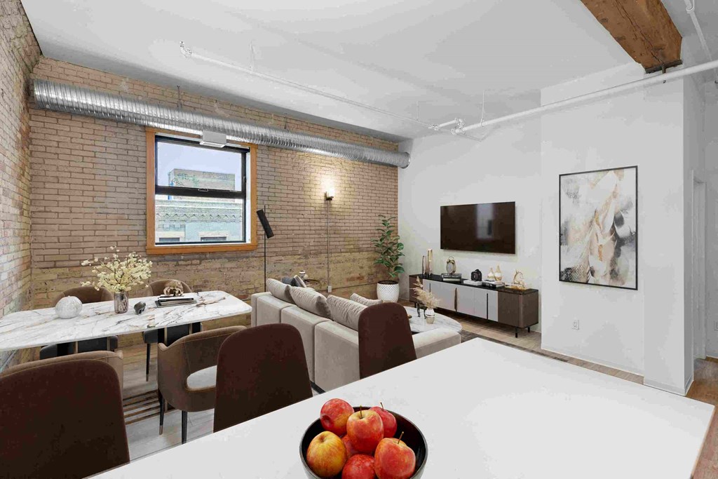 a conference room with a table and chairs