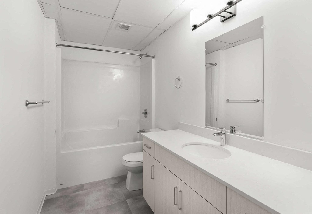 a bathroom with a sink and a toilet and a mirror