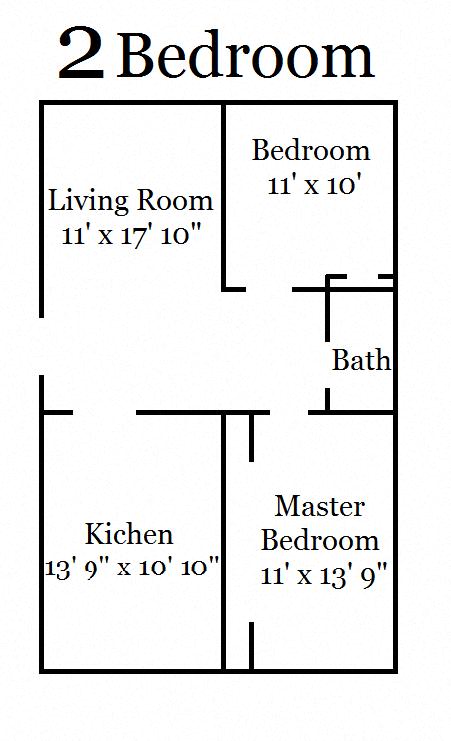 2 Bedroom Garden, 1 Bath
