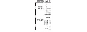 (296B) 1 Bdrm, 1 Bth Plan A