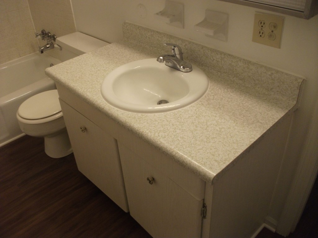 a bathroom with a sink and a toilet