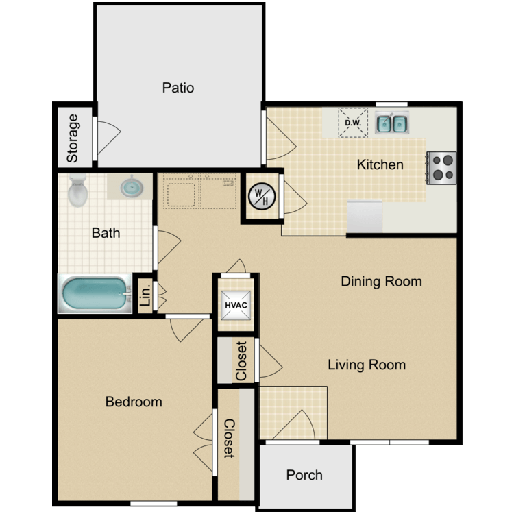 floor plan of a house with a living room and a dining room