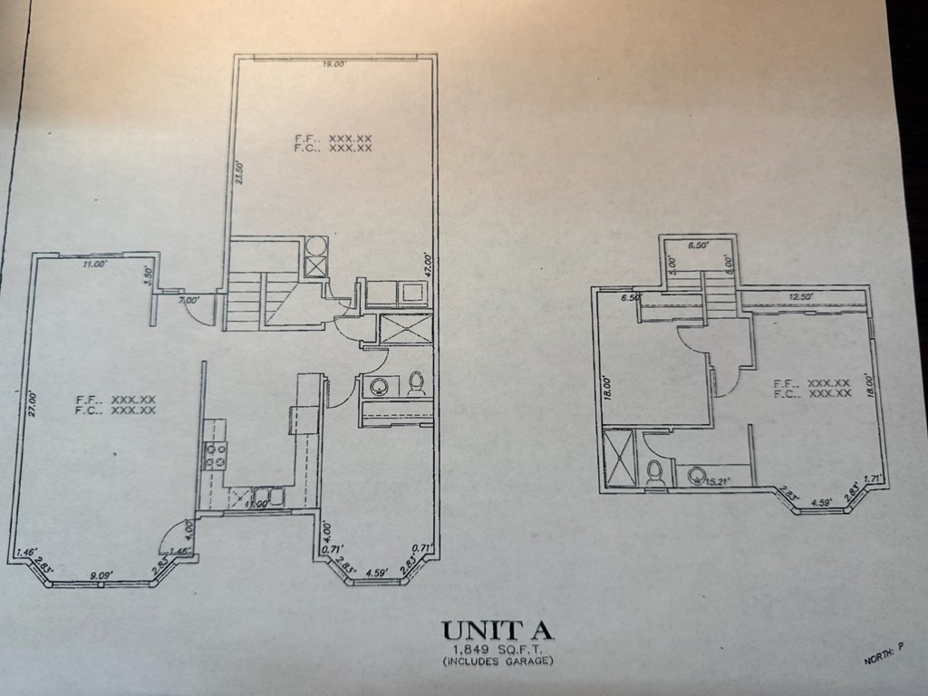 A drawing of a floor plan for a property named UNIT A.