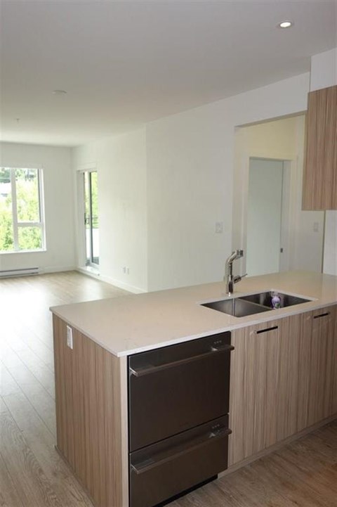 A kitchen with a sink and a dishwasher.