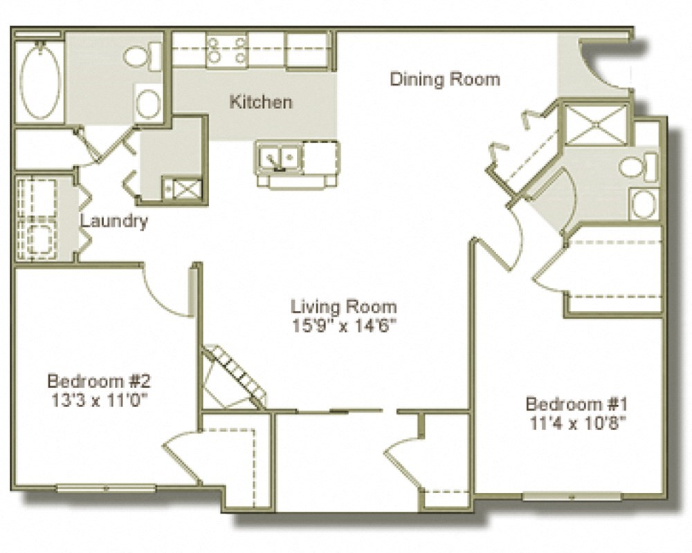 a floor plan of a living room and a dining room