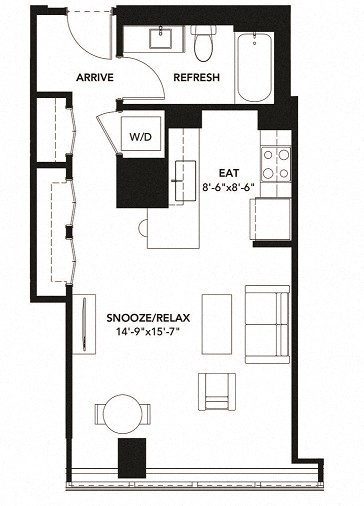 540 Floor Plan at The Elle Apartments, Chicago, Illinois