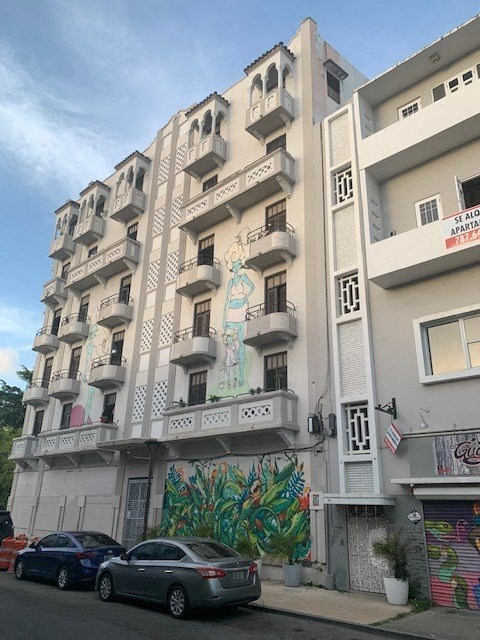 a building with graffiti on the side of it