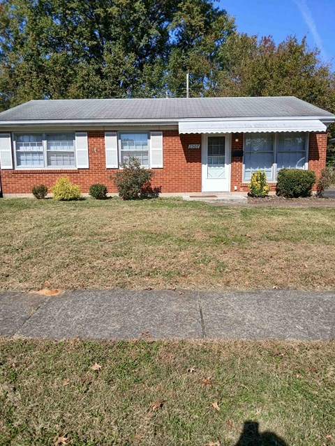 a house with a lawn in front of it