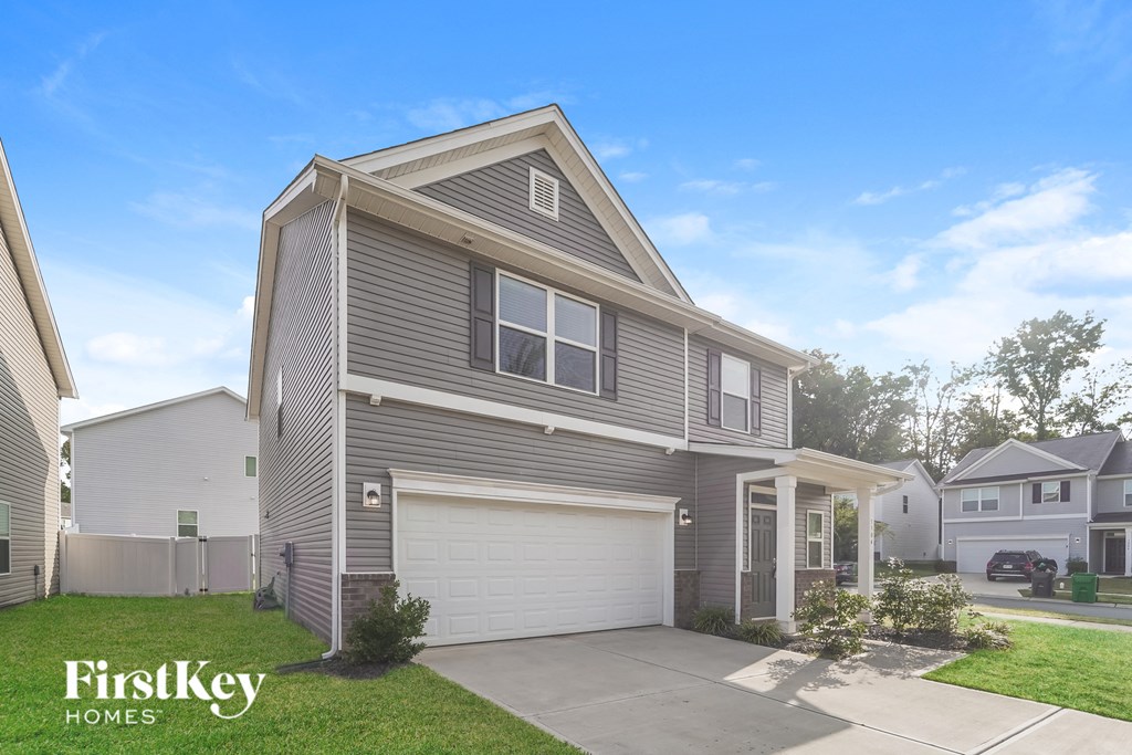 a with a white garage door