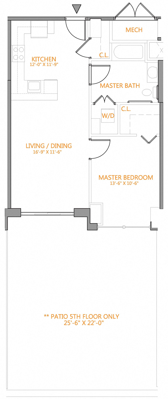 1 Bed/1 Bath-5-6K