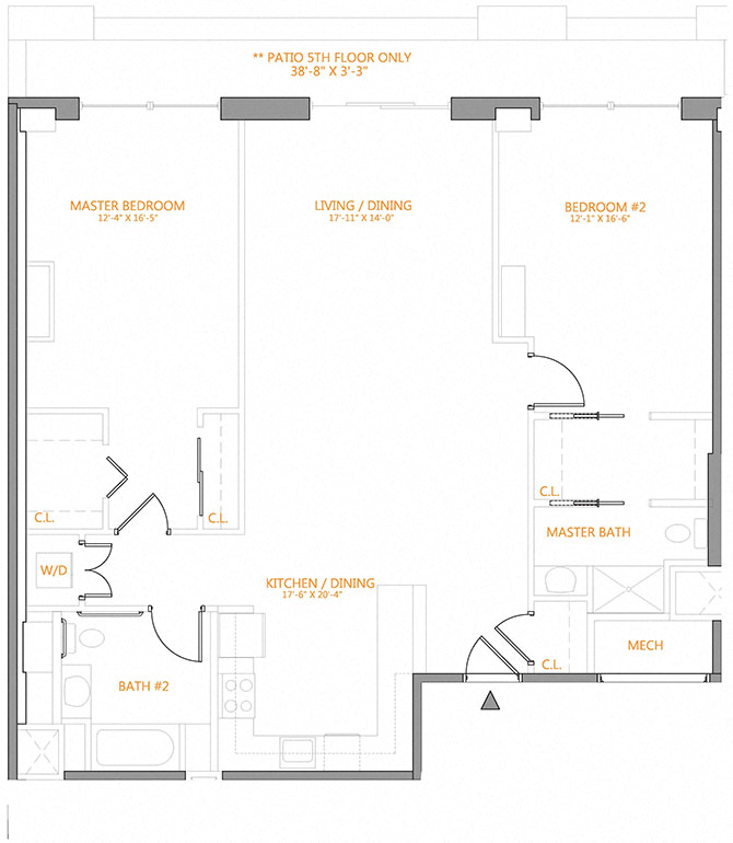 2 Bed/2 Bath-5-6N