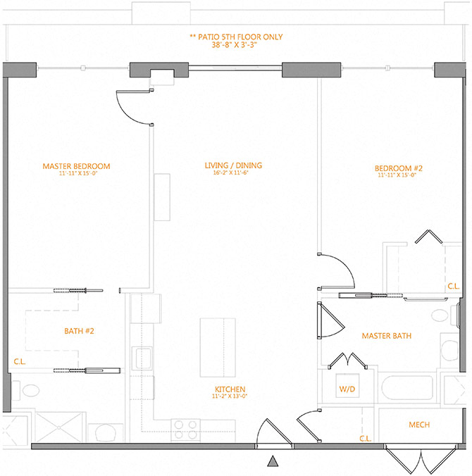 2 Bed/2 Bath-5-6P