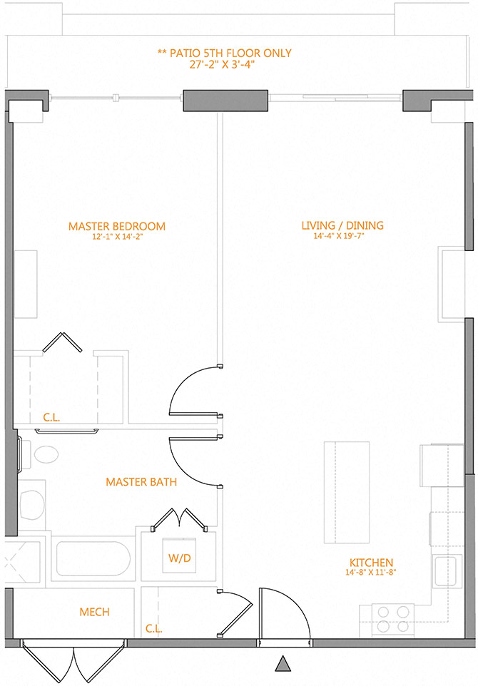 1 Bed/1 Bath-5-6Q