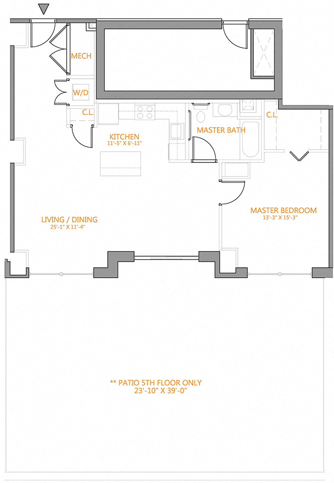 1 Bed/1 Bath-5H